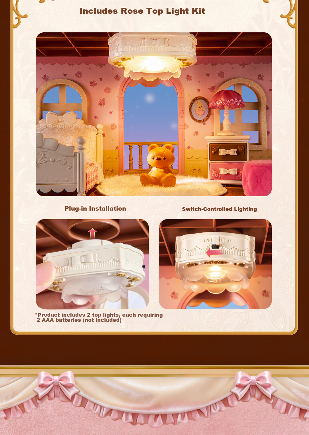 Rolife Hailey Island Rose Mansion Dollhouse Toy for Girls Birthday Children's Day Gift 9