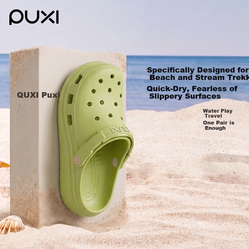 Puxi Outdoor Beach Summer Travel Couple Hollow Shoes Creek Walking Celery Green Size 35-36