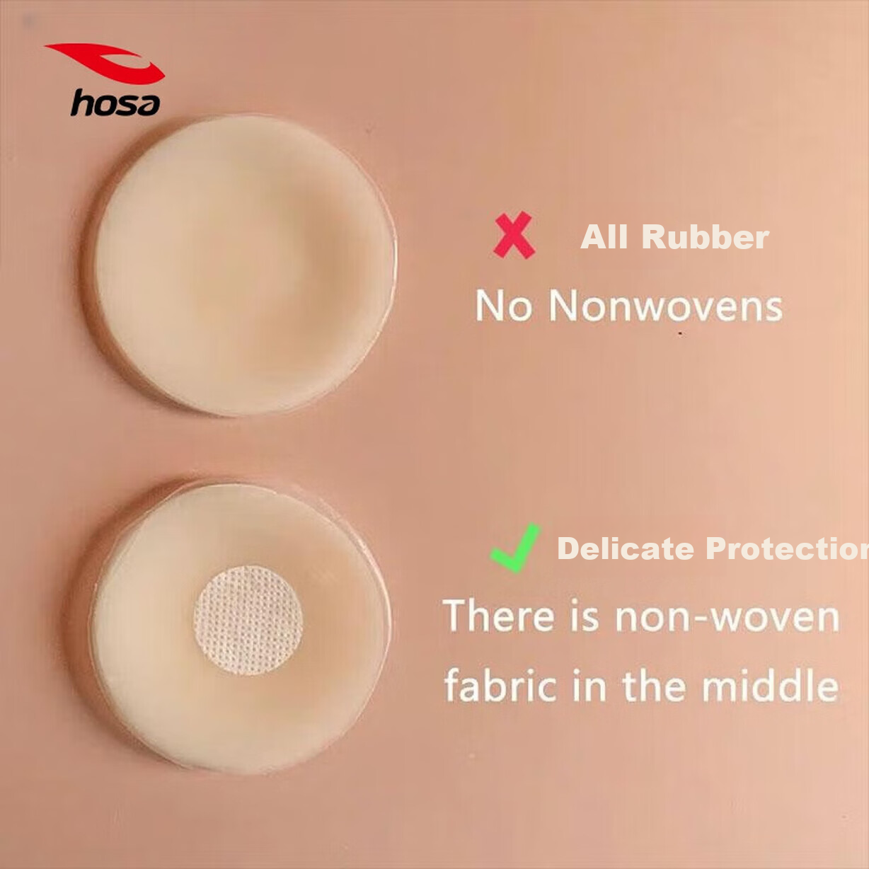 Hosa Swimwear Silicone Nude Thickened Invisible Waterproof Breast Pads Anti-Protrusion for Swimming 4