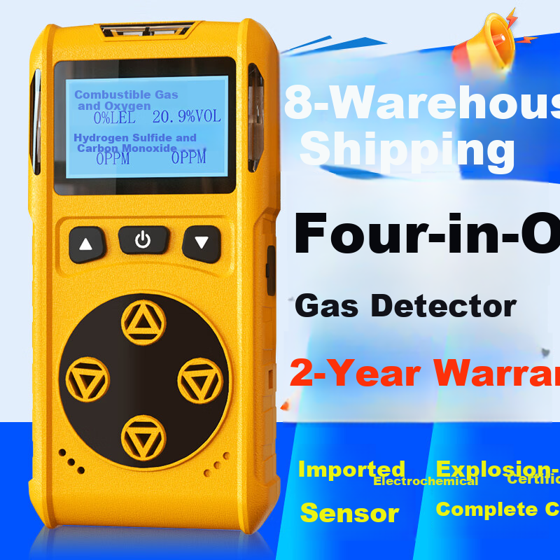 EDKORS 4-in-1 Gas Detector Combustible Oxygen Carbon Monoxide Hydrogen Sulfide Toxic Hazardous Alarm for Confined Spaces