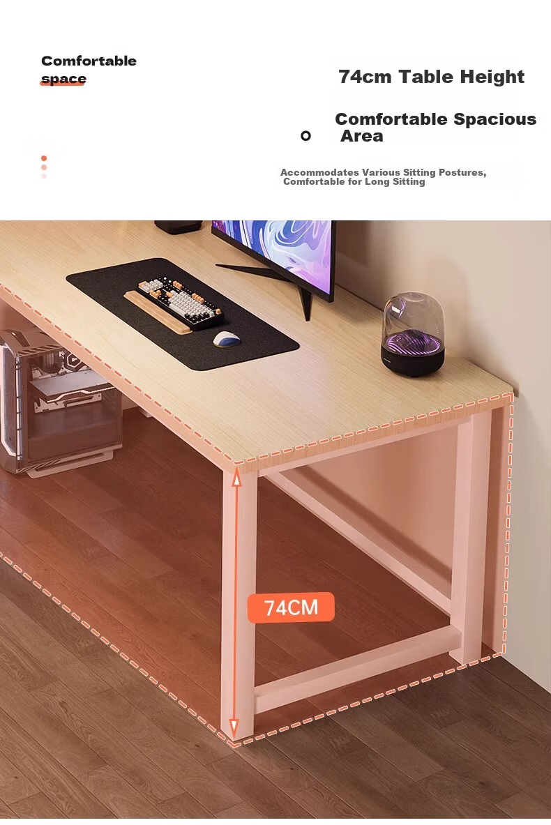 OLENOUFENG Computer Desk Gaming Desk Simple Study Desk Home Office Writing Desk Single Student Desk Long Table 3