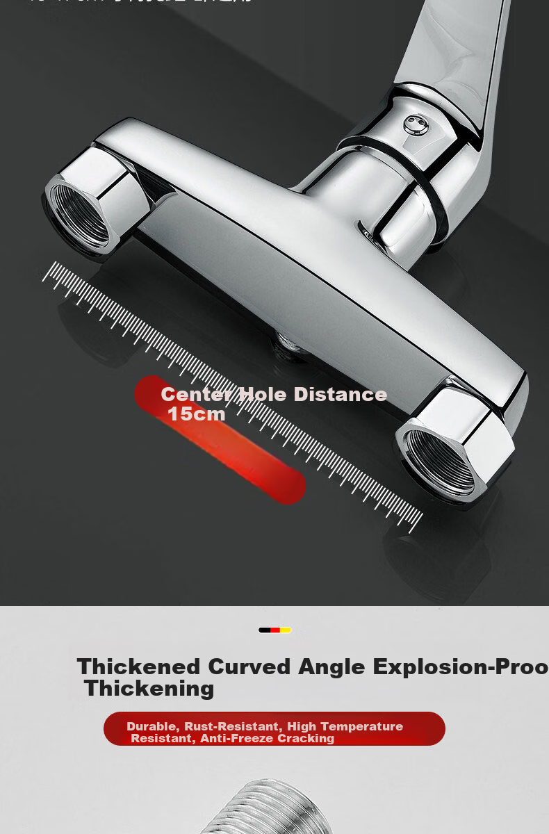 HOMK German Shower Mixer Valve Hot and Cold Water Faucet Bathroom Shower Mixing Valve Accessories 9