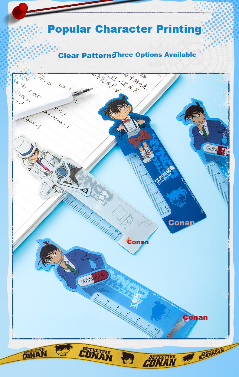 AIHAO Detective Conan Collaboration Multifunctional Bookmark Ruler 2-in-1 High-Value Student School Stationery Set of 6 DSN190 for Grades 1-6 5