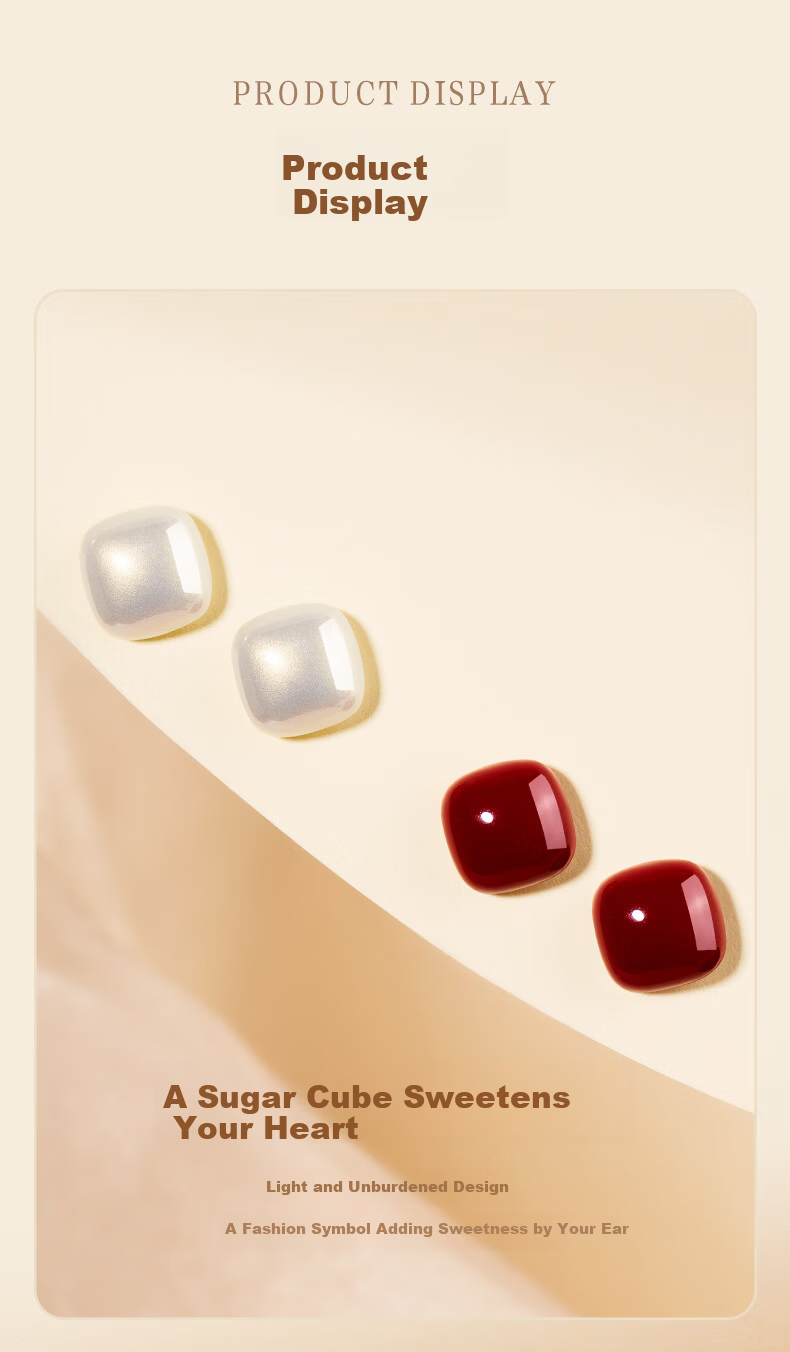 GLTEN Small Sugar Cube Silver Ear Studs Imitation Pearl Women's Earrings 2026 New Birthday Gift for Girlfriend Delicate Wife Ear Care 4