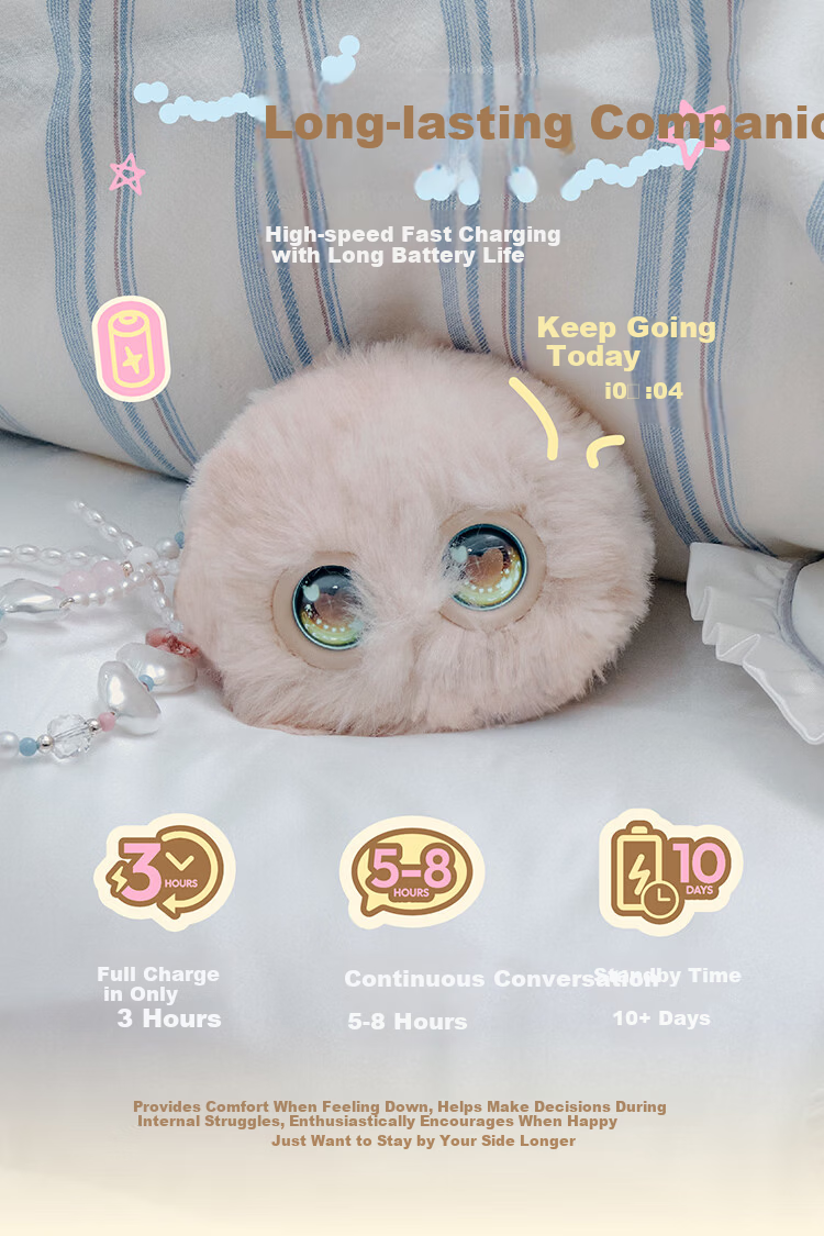 Fuzozo AI Emotional Trend Plush Companion Robot Electronic Pet Portable Five Elements Fire 8