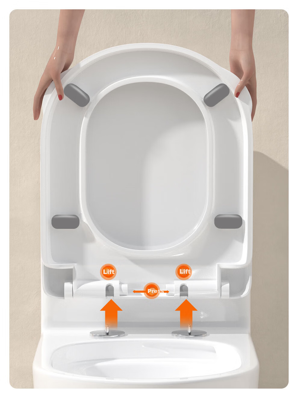 Songjing Universal Thickened Toilet Seat Cover Household Anti-Break Old-Style Flush Toilet Seat Ring Accessory Silent Lid 19