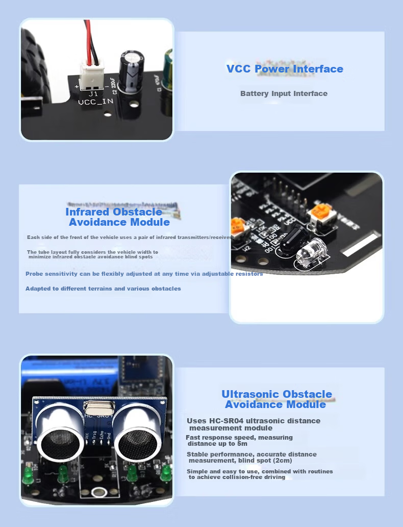LOBOROBOT 51 Microcontroller Development Board Kit Smart Car Line Tracking Obstacle Avoidance Remote Control Bluetooth Programming C51 Robot Kit 5