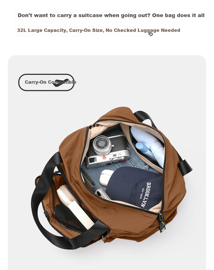 GOLF Lightweight Foldable Travel Bag Large Capacity Luggage Duffle Bag Unisex Outdoor Fitness Sports Bag Business Trip Travel Handbag 9