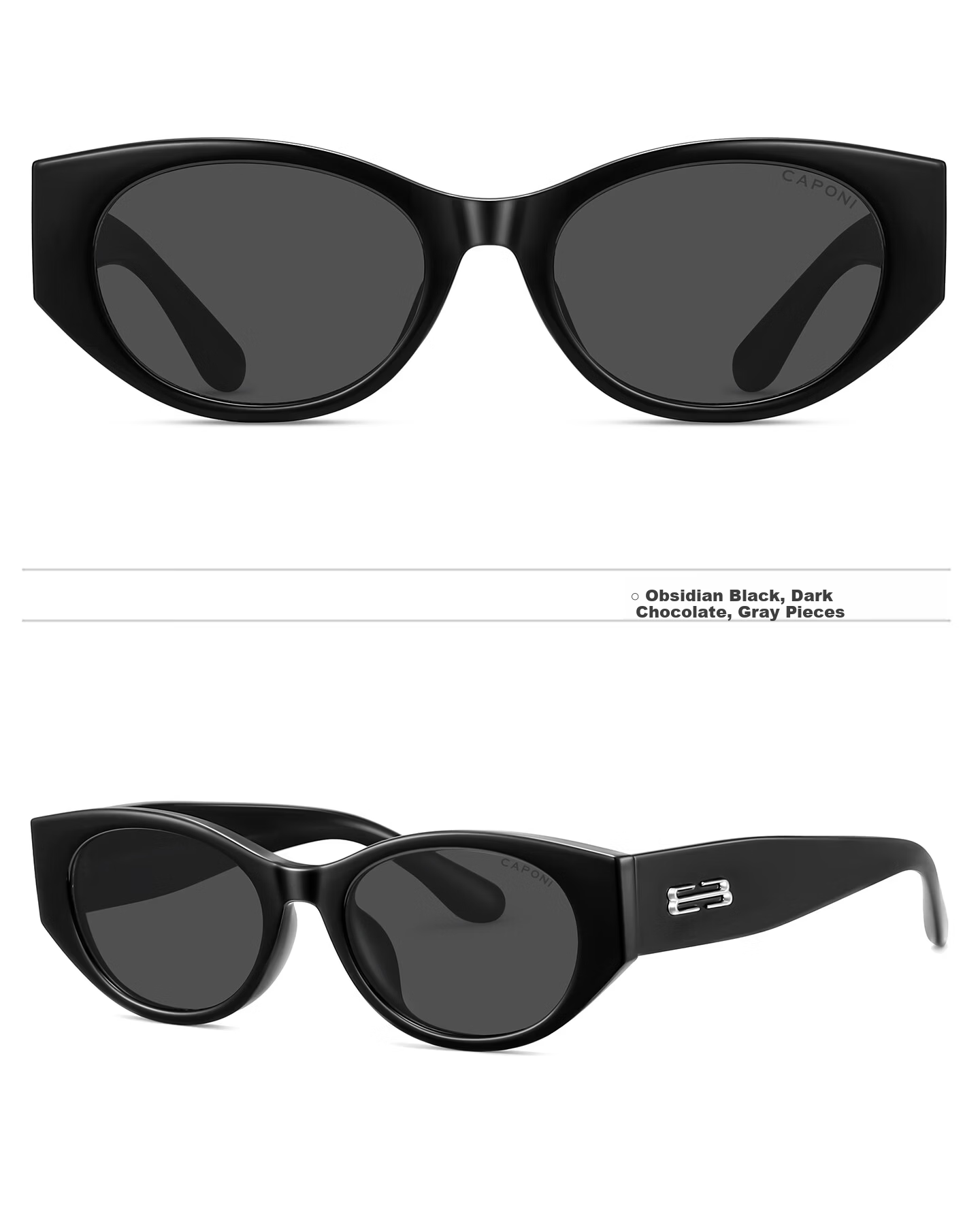 CAPONI Cat Eye Polarized Sunglasses for Women UV Protection Driving Glasses Slim Face Stylish 25