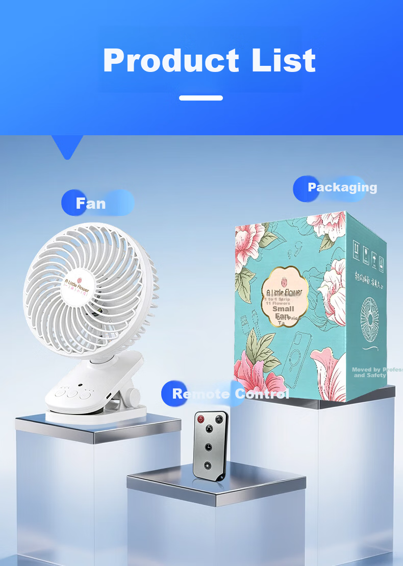 ALittleFlower Desktop Mini Fan 2026 New Dormitory Quiet Long-Lasting Desktop Fan 19