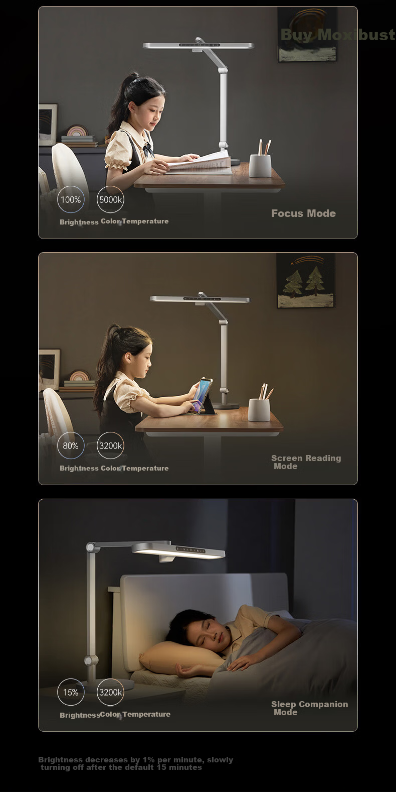 Hongmeng Zhixuan THINCO Smart Desk Lamp Children's Student Eye Protection Full Spectrum Desktop Bedroom Sensor Lamp 5Pro 18