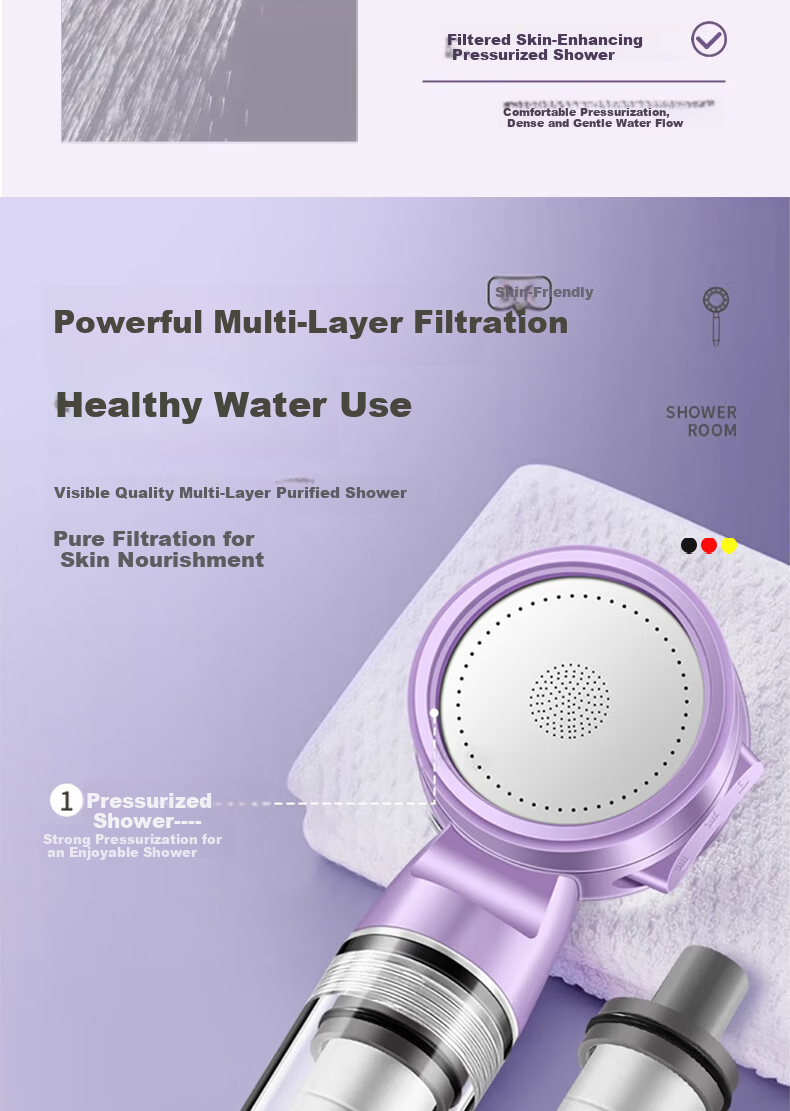 JROR Germany Portable Pressurized Shower Head Single Spray Travel Filtered Shower Bathroom Baby Shower 15