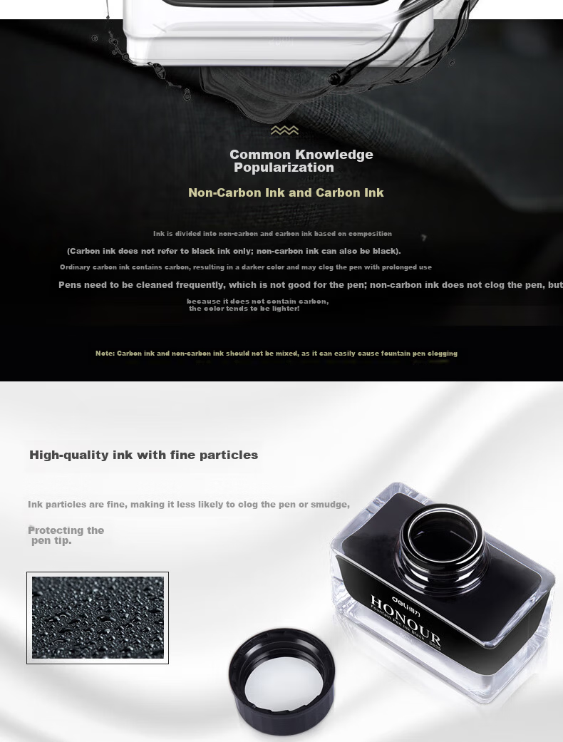 Deli 30ml Non-Carbon Black Fountain Pen Ink for College Entrance Exam 3