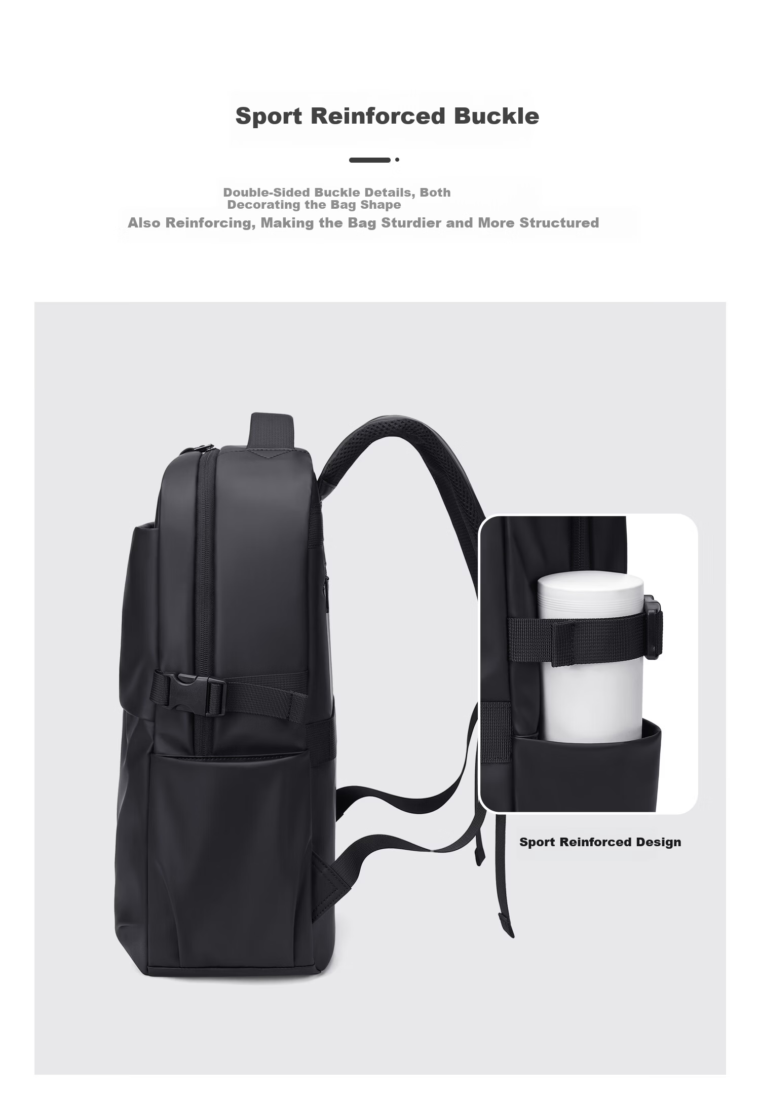 V.NINE Men's Backpack Travel Bag 15.6/16 Inch Laptop Bag Large Capacity Business Commuter Bag 7
