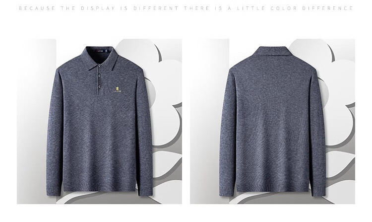 MONTAGUT Horse Year Greeting Autumn And Winter Men's Knit Sweater, Business Versatile Lapel Casual Sweater Men's T-Shirt, Navy Blue, XL 19