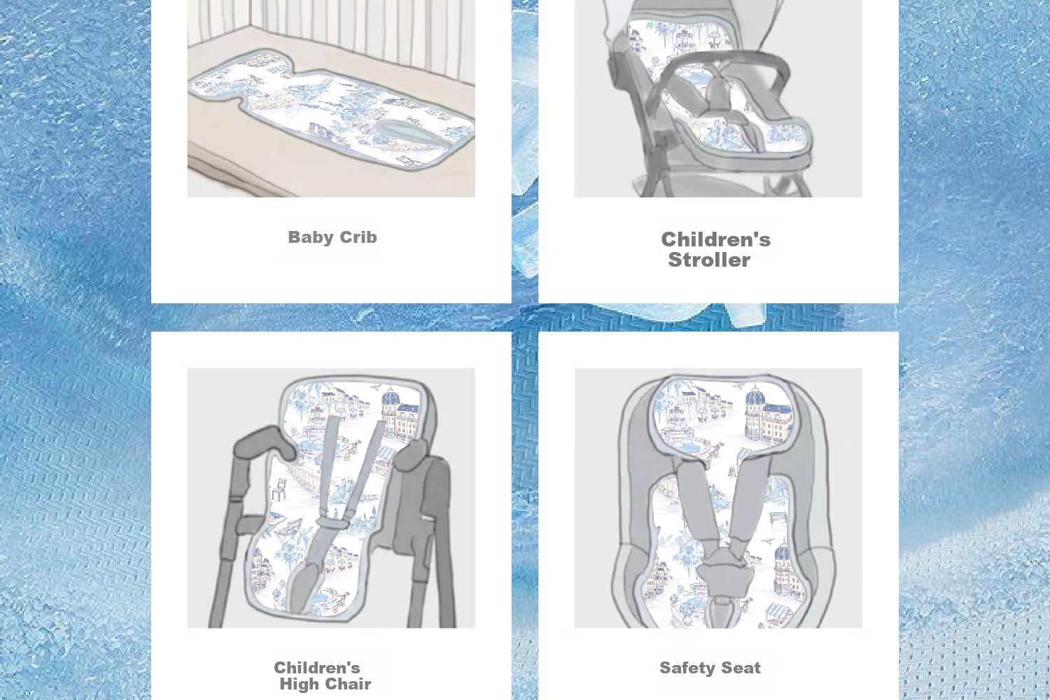 DOMIAMIA Baby Stroller Cooling Mat Infant Car Seat Cooling Pad Summer Seat Cushion 16