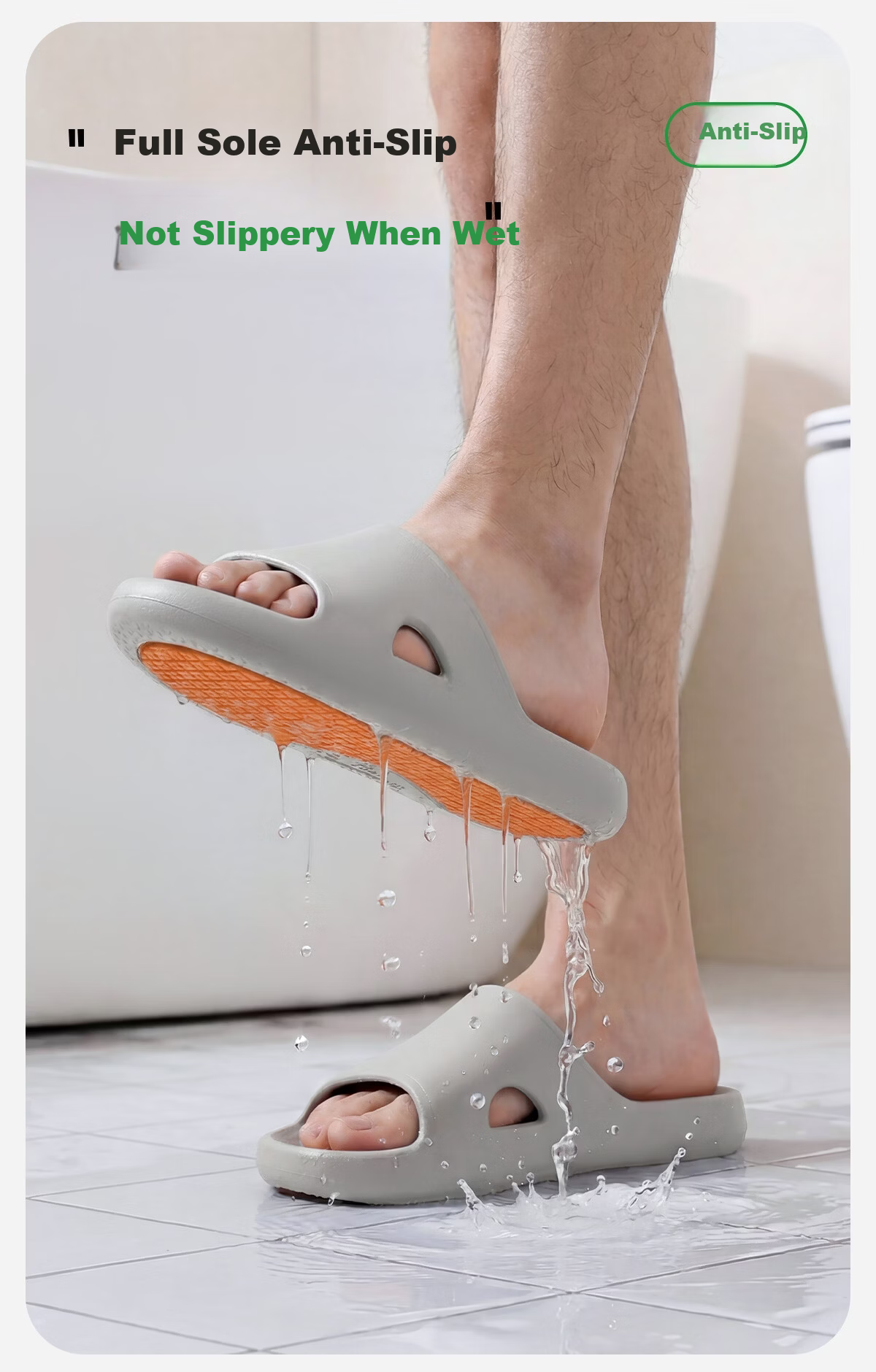 Grace Full-Sole Non-Slip Slippers Men Summer 2026 New Indoor Home Bathroom Odor-Resistant Soft Sole Cool Slippers Women 5