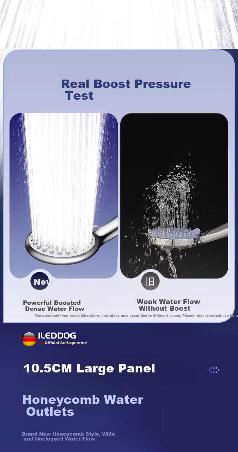 ILeddog [Germany] High-Pressure Shower Head Multi-Function Handheld Shower Set DJ119 6