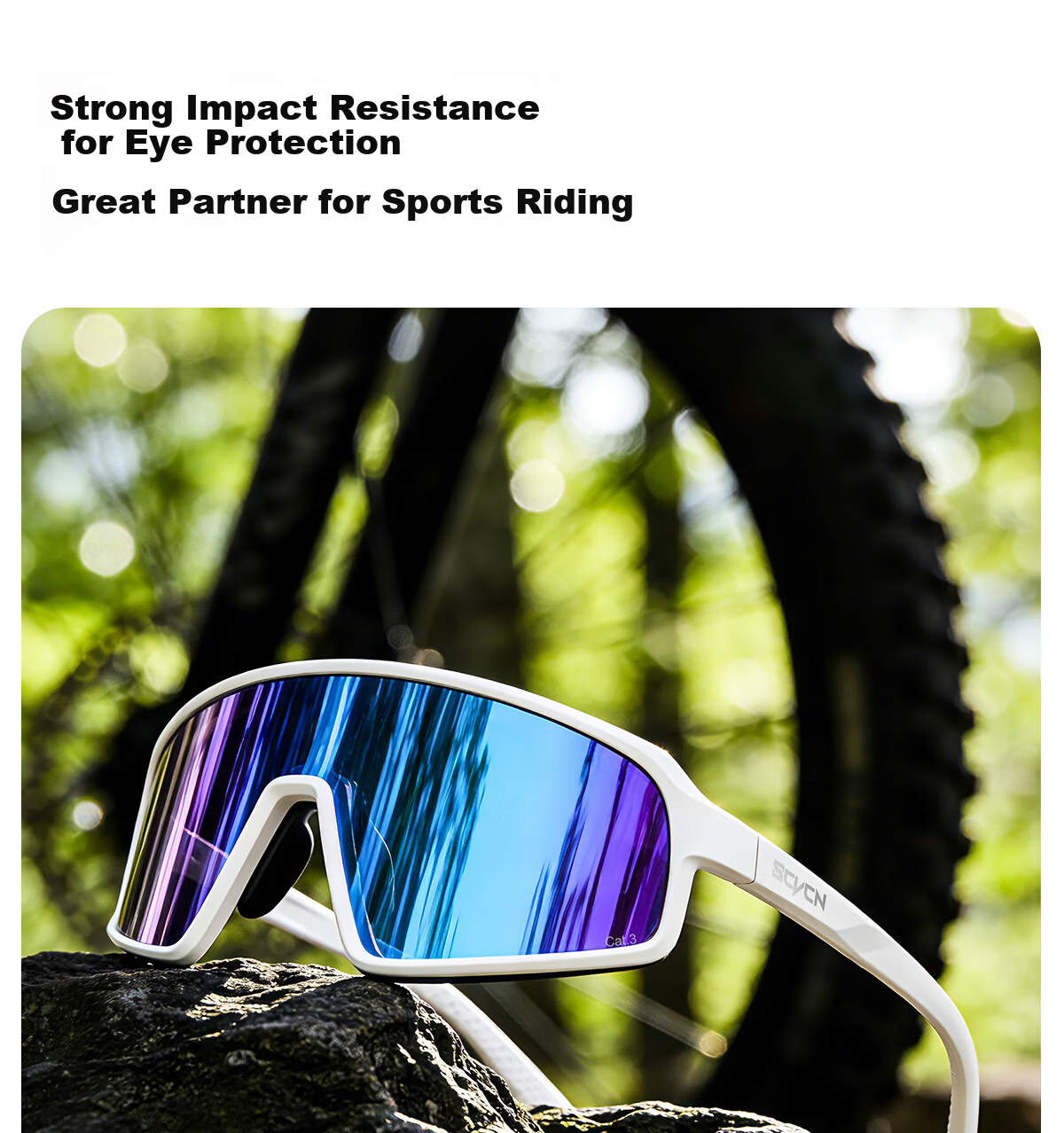 SCVCN Cycling Sunglasses Unisex Outdoor Sports Polarized Windproof Anti-Fog Day and Night Use 3