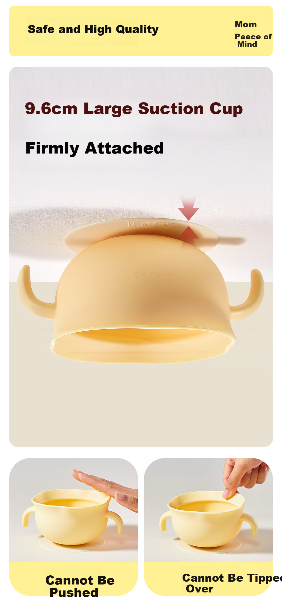 Lock&Lock Baby Feeding Bowl Egg Drop Soup Bowl Self-Feeding Silicone Suction Bowl Toddler Children's Lunch Box 4