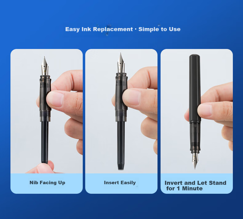 PILOT IC-100 Ink Cartridge Fountain Pen Non-Carbon Ink Fountain Pen for Primary School Students Grades 3-6 Replaceable Ink Cartridges 78G/88G/Guifei 50r/Smiley Face Black 12pcs 5