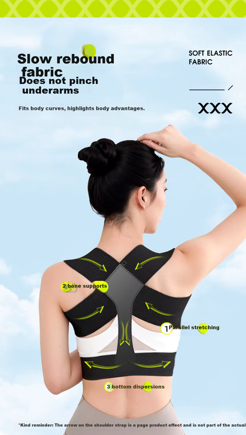 Guifeng Shoulder Support Strap, Prone Shoulder Stretching Brace, Comfortable Skin-Friendly Shoulder Opener, Straight Back Fitness Back Training Belt, Size M 5