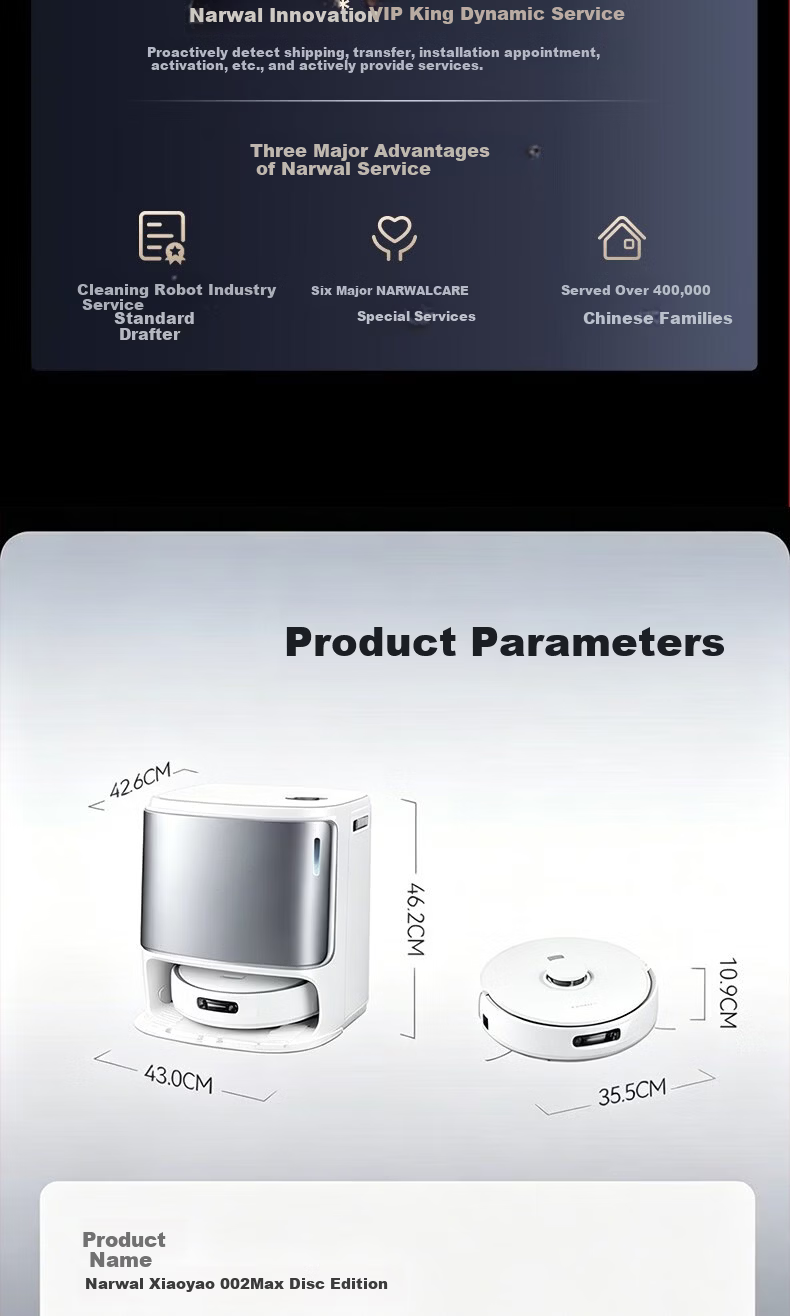 Cloud Whale Xiaoyao 002Max Disc Version AI Water Tank White 25kPa Hot Water Wash High Suction Sweeping and Mopping Robot Automatic Dust Collection Fully Automatic Robot Vacuum Cleaner 26