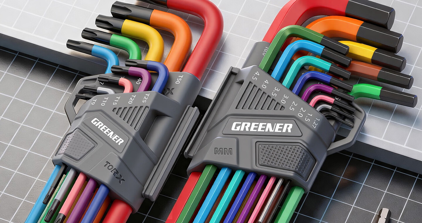 GREENER Hex Key Wrench Set Hex Screwdriver Tool Hex Key Allen Wrench Set 2