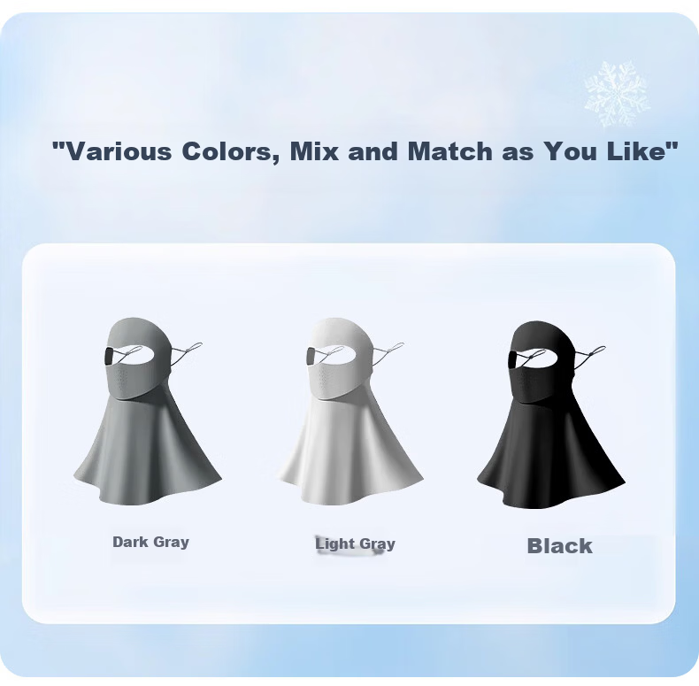 FitonTon Summer Integrated Sun Protection Face and Neck Mask UV Protection Ice Silk Face Bikini 6