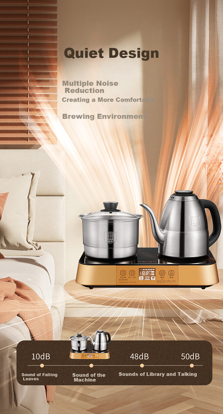KAMJOVE EC8 Fully Automatic Water Filling Electric Kettle 1.2L 316 Stainless Steel Smart Remote Control Electric Tea Stove with Temperature Preservation and Tea Brewing Set 9