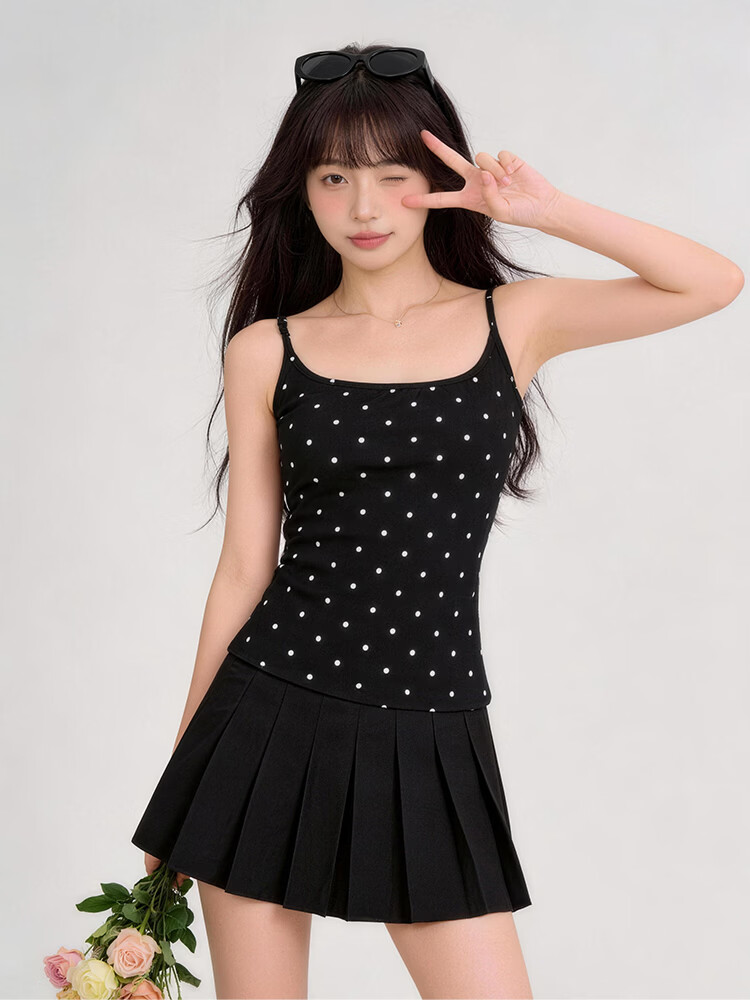 9i9 Polka Dot Strap Holiday Summer Pure Desire Sexy Backless Outerwear Beautiful Back Padded Inner Vest Women Gray S210 5