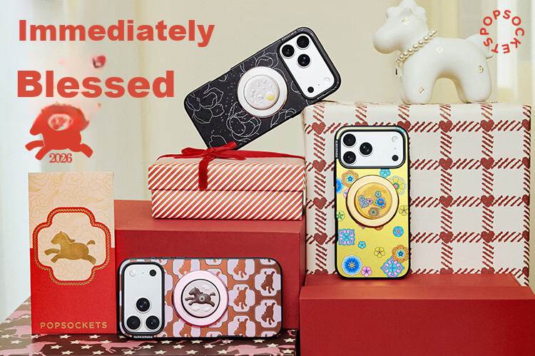 PopSockets Ma Shang You Fu Bubble Pop Apple iPhone 16/17 Magnetic Airbag Retractable Anti-Drop Adhesive Stand MagSafe Round Pop Year of the Horse Liquid Sand 1