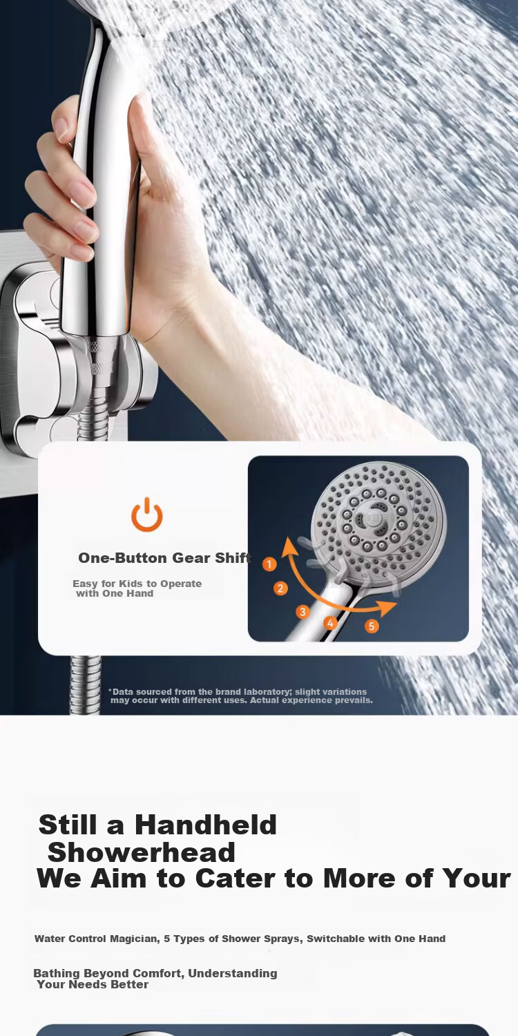 Del 28-Year Brand Shower Head High-Pressure Large Hole High Flow Bathroom Shower Set with Hose 06 5