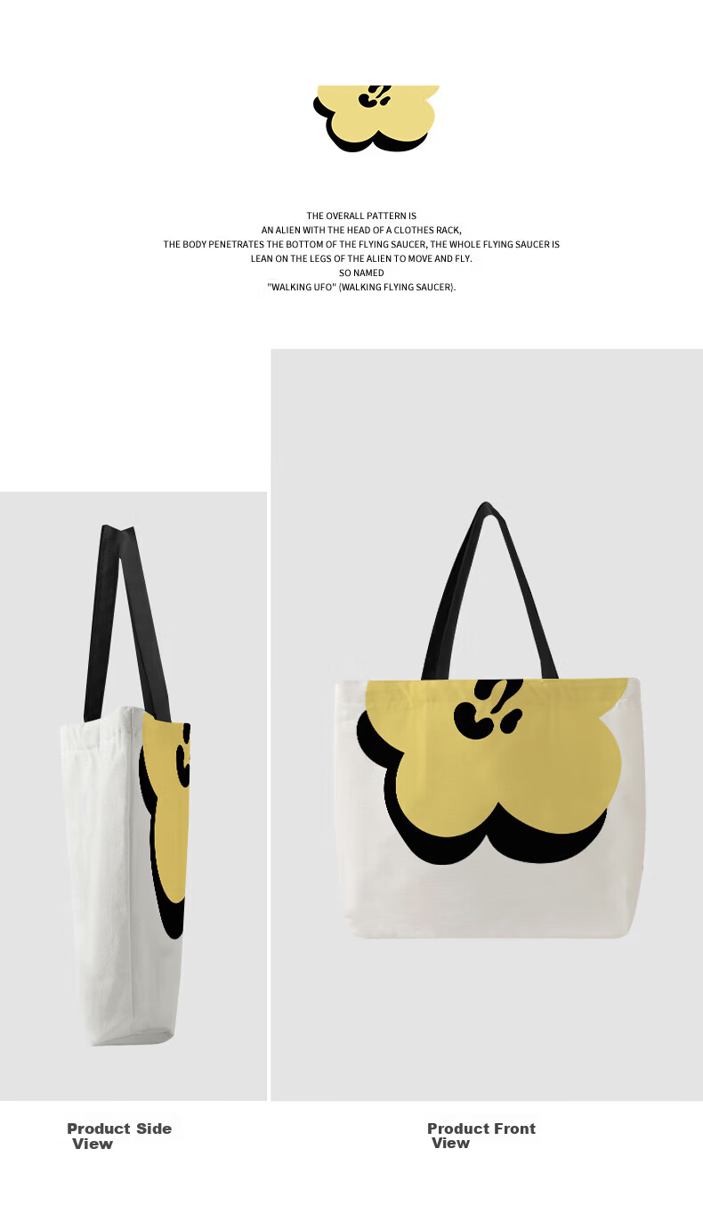 Right Away Canvas Tote Bag Zippered Large Capacity Eco-friendly Shopping Bag Simple Korean Style for Women Students 3