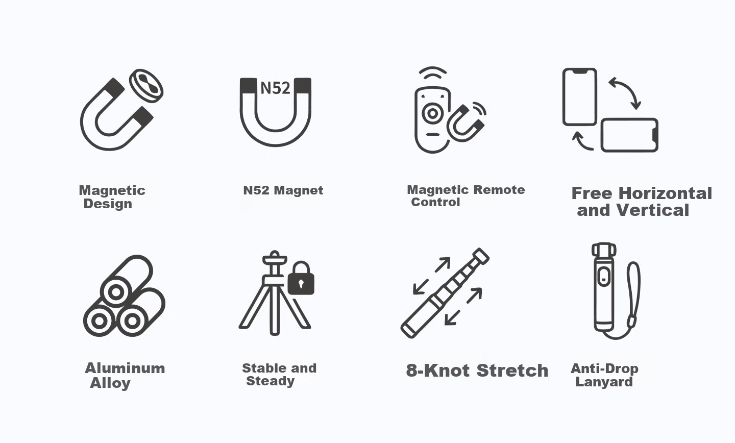 Philips Magnetic Phone Selfie Stick Portable Travel Selfie Tool Outdoor Vlog Live Streaming Photography Universal Accessory MagSafe Magnetic Rotating Anti-Shake Tripod 5319 2