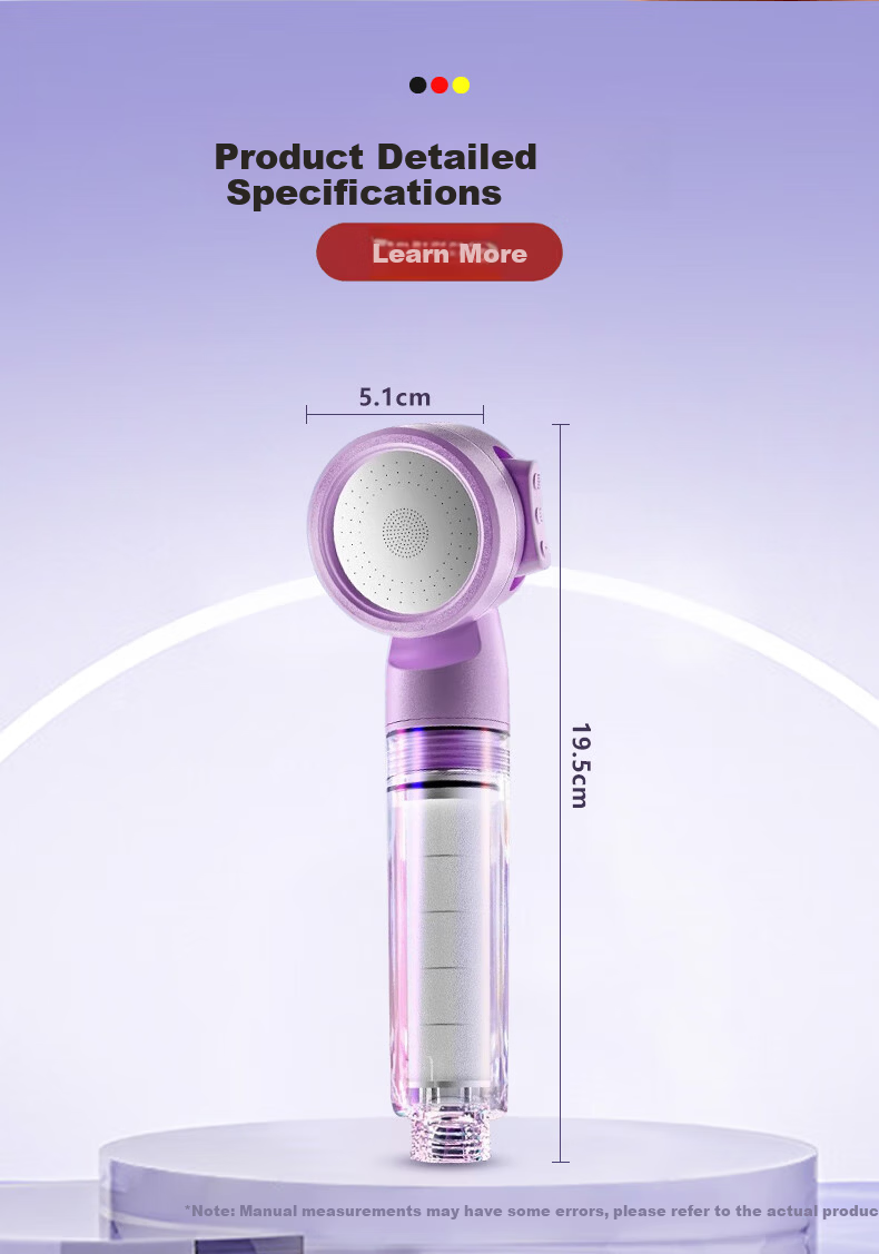 JROR Germany Portable Pressurized Shower Head Single Spray Travel Filtered Shower Bathroom Baby Shower 18