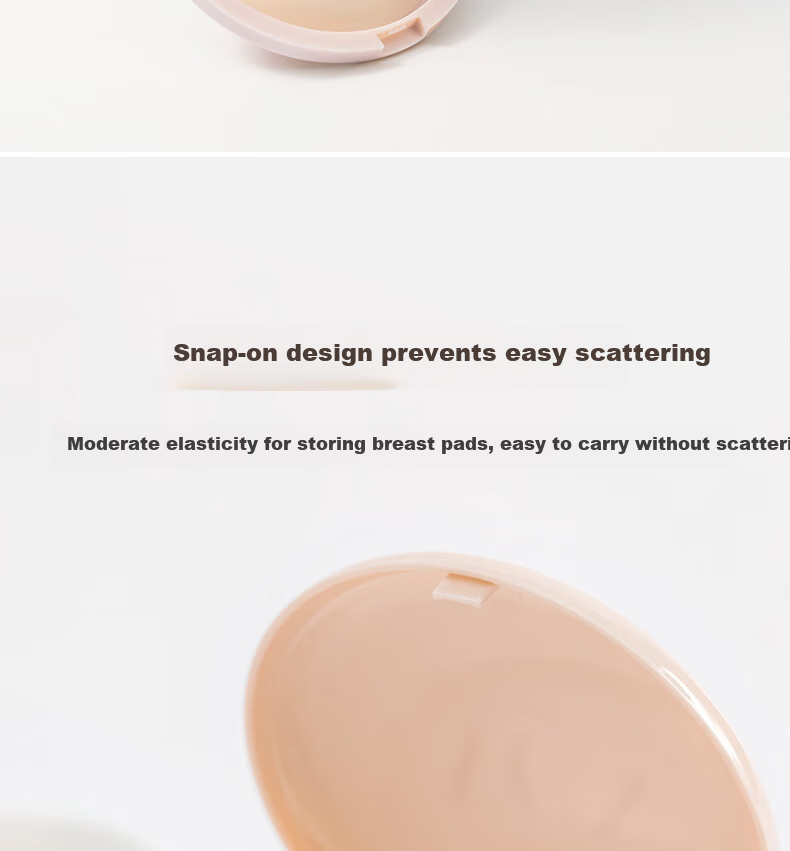 VCN Nipple Cover Storage Box Portable Round Dustproof Travel Bra Pad Organizer Pink Beige One Size 4