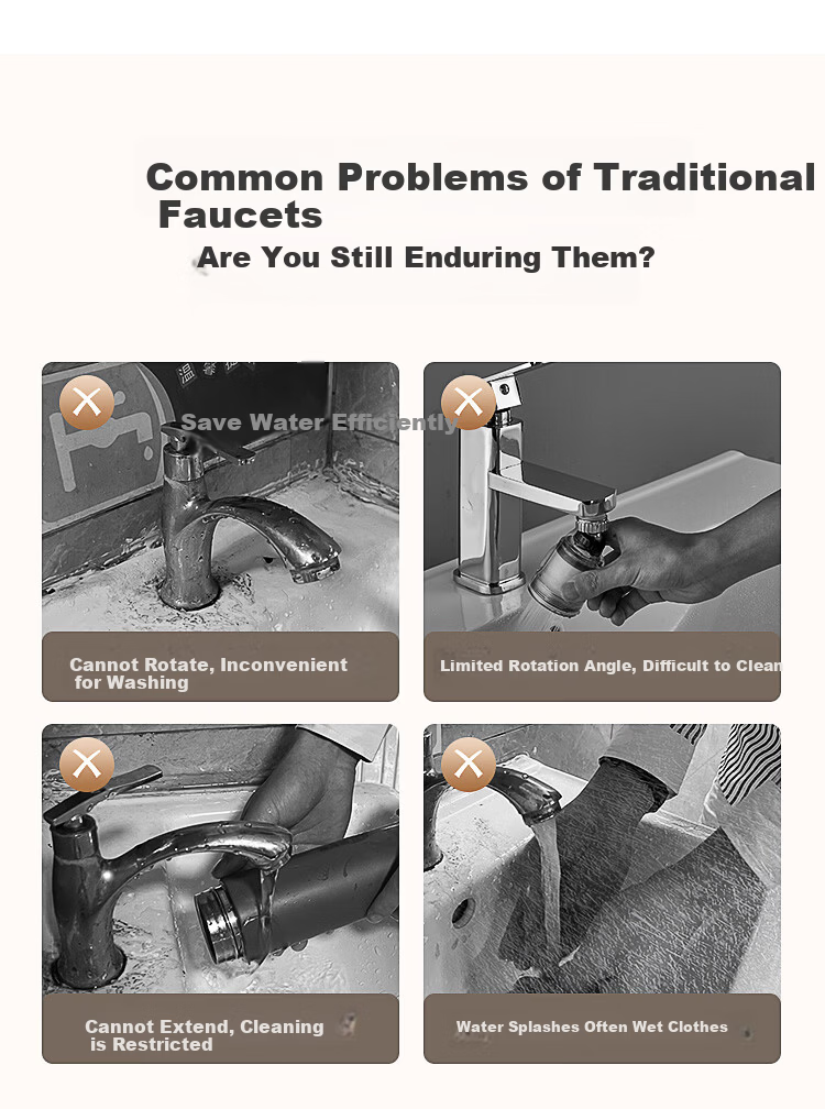 Taoshi Universal Faucet Extender Splash-Proof Aerator Basin Faucet Spout with 1440° Rotatable Joint Mechanical Arm 5