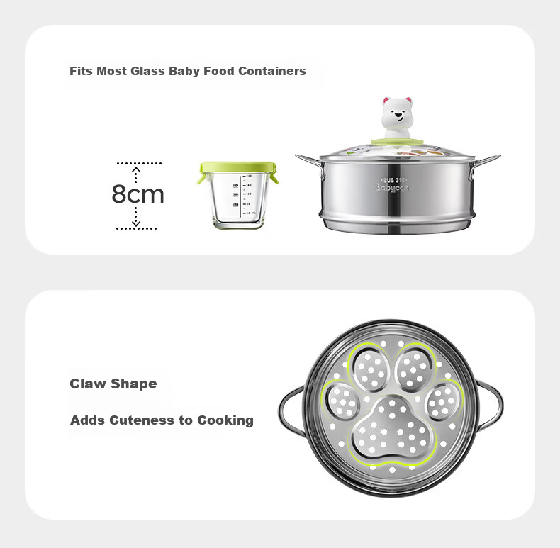 Babycare Baby Food Pot Milk Pot Children's Non-stick Frying Pan Multifunctional Milk Pot - Highland Original Power Green Lunch Box 12