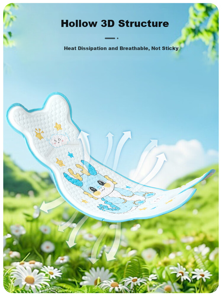9i9 Baby Stroller Breathable Cooling Mat Universal Infant Ice Pad Child Safety Seat Cushion Summer - Bear 2