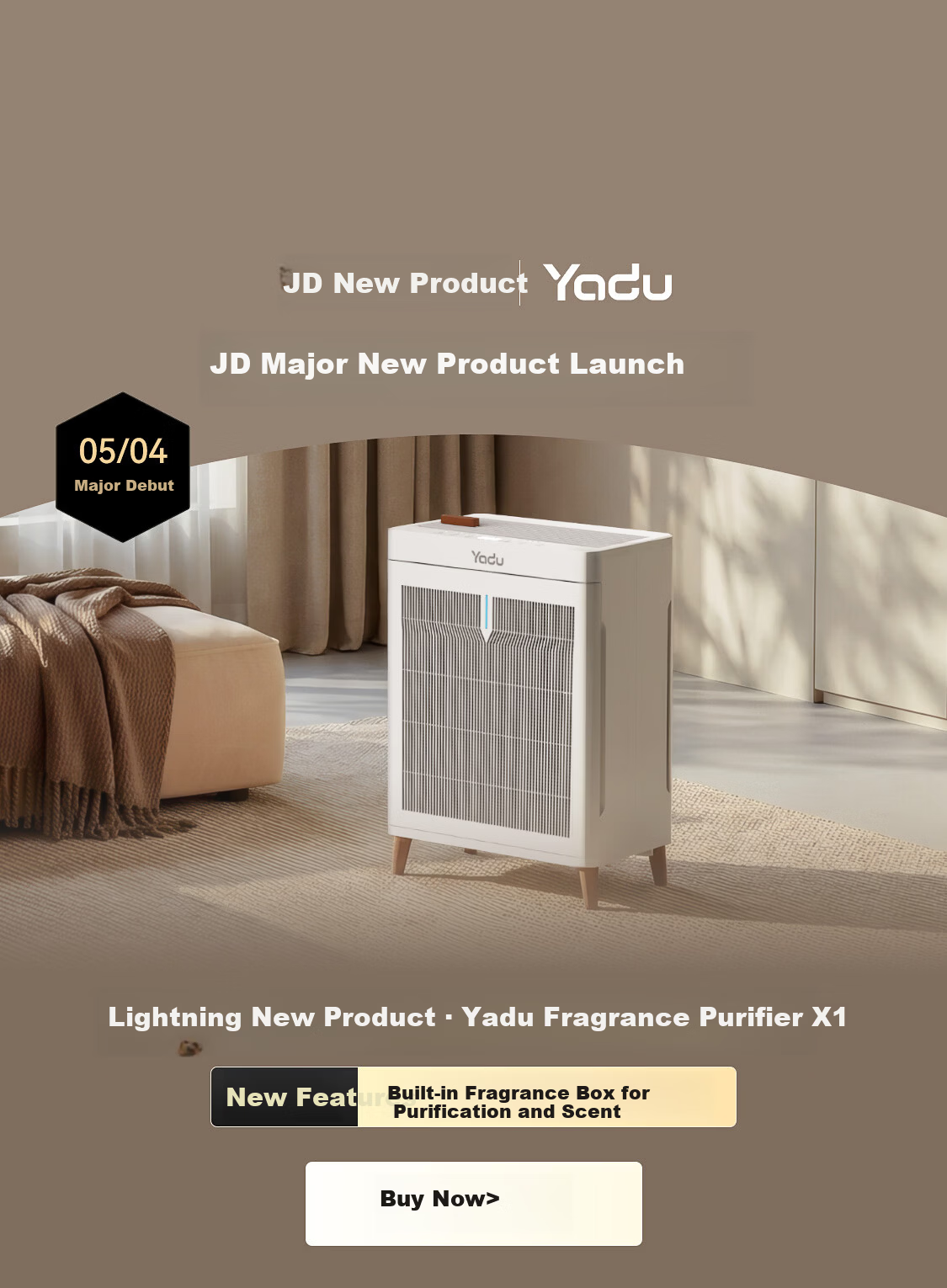 YADU Air Purifier Office Home Air Cleaner Formaldehyde and Smog Removal with Aromatherapy Box KJ320F-X1 1