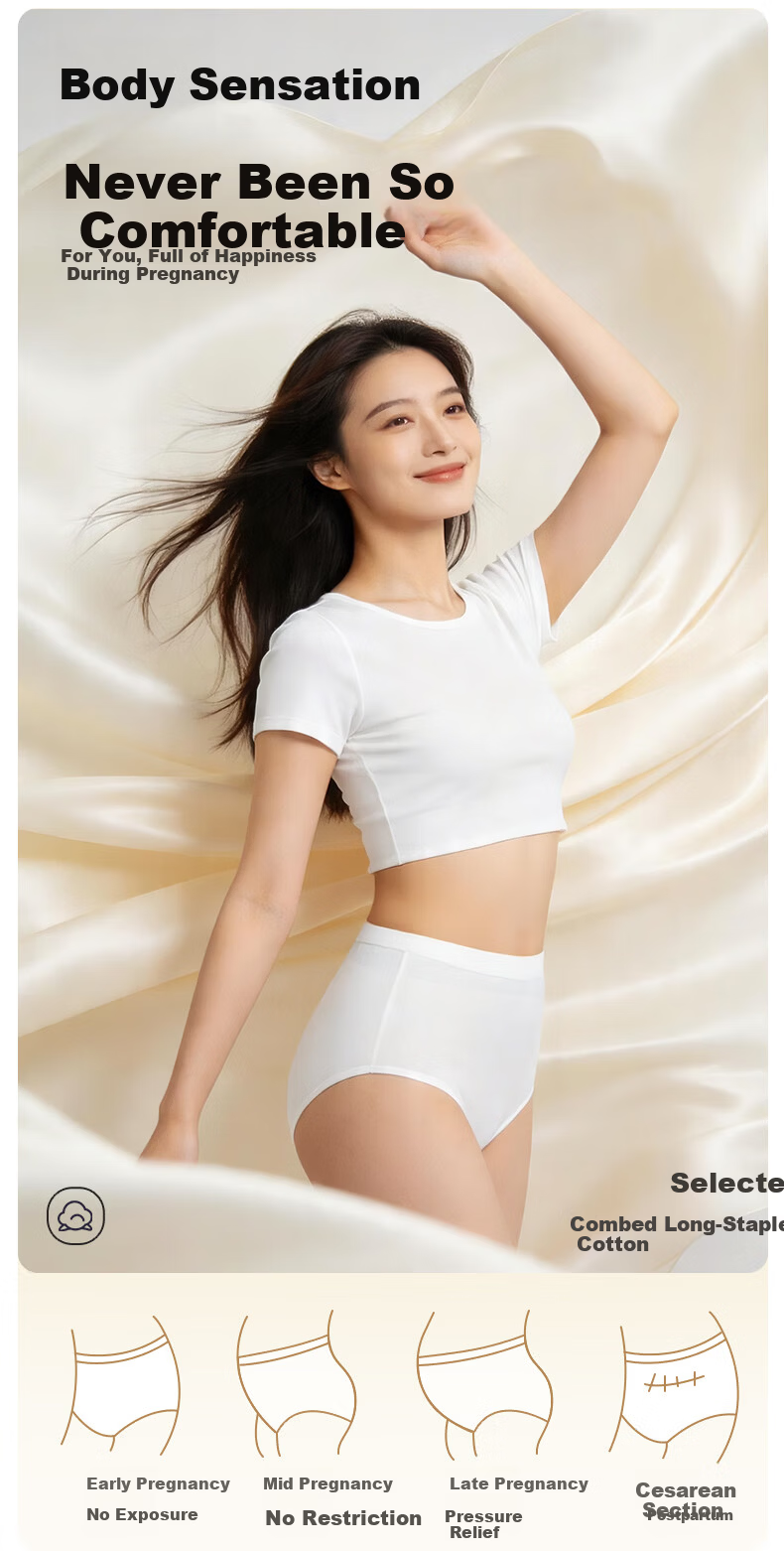 Kangaroo Doctor Disposable High-Waist Maternity Women's Underwear Daily Use Sterilized Individually Packaged XXL Size 4 Pieces 2