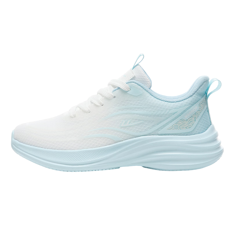 Warrior Women's Shoes, Spring And Summer New Style Breathable Mesh Sneakers, Soft-Soled Shock-Absorbing Running Shoes for Women, 4636 White Blue, Size 37