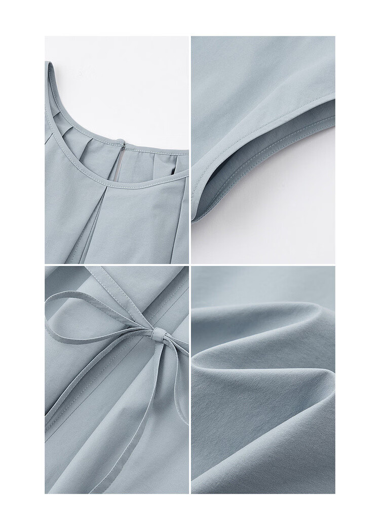 Demana Sun Protection Quick-Dry Sorona Summer Simple Style Pleated Round Neck Cap Sleeve Self-Fabric Belt Shirt for Women Premium Feel 17