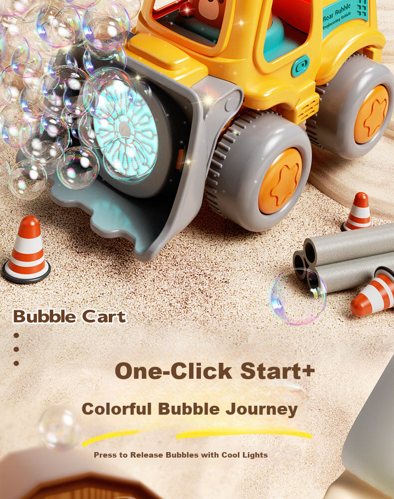 Dimanqi Children's Excavator Bubble Blower Walker Baby Push Toy Birthday Gift for Children's Day 2