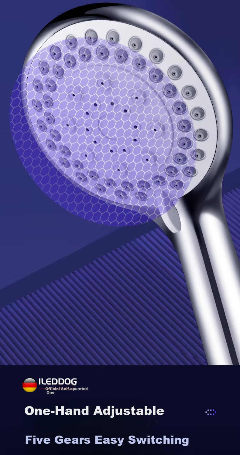 ILeddog [Germany] High-Pressure Shower Head Multi-Function Handheld Shower Set DJ119 7