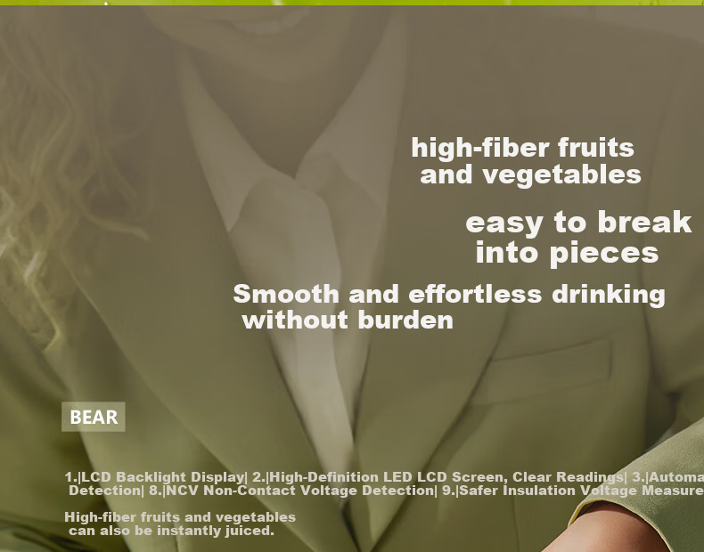 Bear Portable Juicer Cup Wireless Portable Home Juicer Small Multifunctional Fruit and Vegetable Processor Ice Crushing 304 Stainless Steel Blades Auto Cleaning LLJ-F03R1 5