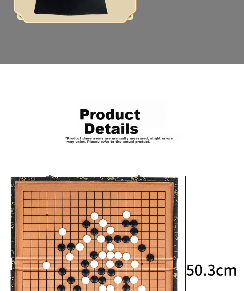 Miaoji Chinese Style Go and Gomoku Full Set Foldable Board Imitation Jade 361 Pieces MJ8657 5