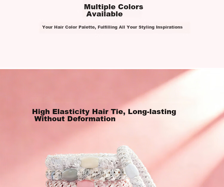 Beauty Note High Elastic Hair Tie for Women, Hair Band, No Hair Damage, Rubber Band, Student Hair Accessory for High Ponytail and Bun 7