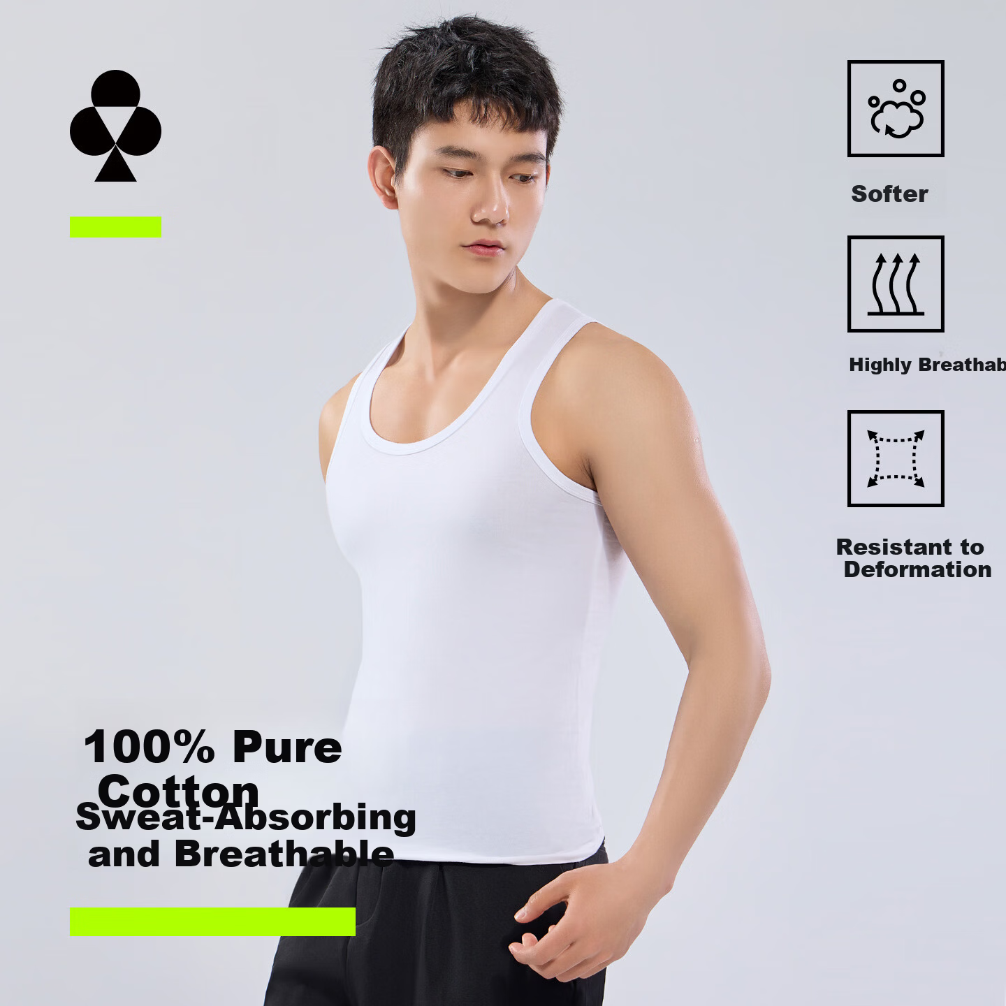 Youkeshu Men's Summer Thin Cotton Slim Fit Tank Top Sports Sleeveless Sweat-Absorbing Fitness Shirt